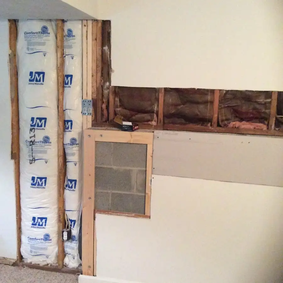 Wall insulation replacement during Contents Cleaning & Restoration in Aspen Hill